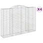 Preview: Gabionen mit Hochbogen 4 Stk. 300x50x200/220cm Verzinktes Eisen