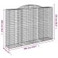 Preview: Gabionen mit Hochbogen 4 Stk. 300x50x200/220cm Verzinktes Eisen