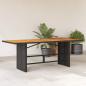 Preview: ARDEBO.de - Gartentisch mit Akazienholz-Platte 190x80x74 cm Poly Rattan