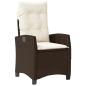 Preview: 7-tlg. Garten-Essgruppe mit Kissen Braun Poly Rattan