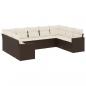 Preview: 9-tlg. Garten-Sofagarnitur mit Kissen Braun Poly Rattan