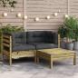 Preview: ARDEBO.de - Gartensofa mit Kissen und Hocker 2-Sitzer