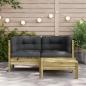 Preview: Gartensofa mit Kissen und Hocker 2-Sitzer