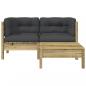 Preview: Gartensofa mit Kissen und Hocker 2-Sitzer