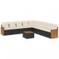 Preview: 10-tlg. Garten-Sofagarnitur mit Kissen Schwarz Poly Rattan