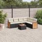 Preview: ARDEBO.de - 7-tlg. Garten-Sofagarnitur mit Kissen Schwarz Poly Rattan