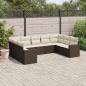 Preview: ARDEBO.de - 9-tlg. Garten-Sofagarnitur mit Kissen Braun Poly Rattan