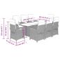 Preview: 9-tlg. Garten-Essgruppe mit Kissen Beigemischung Poly Rattan