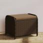 Preview: ARDEBO.de - Gartenhocker mit Kissen Braun 58x46x46 cm Poly Rattan