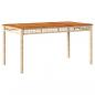 Preview: Gartentisch Beige 140x80x75 cm Poly Rattan Akazienholz