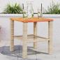Preview: ARDEBO.de - Gartentisch Beige 40x40x42 cm Poly Rattan Akazienholz