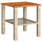Preview: Gartentisch Beige 40x40x42 cm Poly Rattan Akazienholz