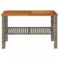 Preview: Gartentisch Grau 70x38x42 cm Poly Rattan Akazienholz