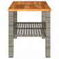 Preview: Gartentisch Grau 70x38x42 cm Poly Rattan Akazienholz