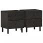 Preview: ARDEBO.de - Nachttische 2 Stk. Schwarz 40x33x46 cm Massivholz Mango