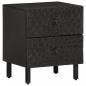 Preview: Nachttische 2 Stk. Schwarz 40x33x46 cm Massivholz Mango