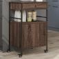 Preview: ARDEBO.de - Küchenwagen Braun Eichen-Optik 56x43x89,5 cm Holzwerkstoff