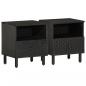 Preview: ARDEBO.de - Nachttische 2 Stk. Schwarz 40x33x46 cm Massivholz Mango