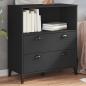 Preview: ARDEBO.de - Bücherschrank VIKEN Schwarz 80x40x90 cm Holzwerkstoff