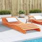 Preview: ARDEBO.de - Sonnenliege Wachsbraun 205x70x31,5 cm Massivholz Kiefer