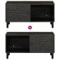 Preview: Couchtisch Schwarz 80x50x40 cm Massivholz Mango