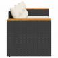 Preview: Gartensofa mit Kissen 3-Sitzer Schwarz Poly Rattan