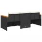 Preview: Gartensofa mit Kissen 3-Sitzer Schwarz Poly Rattan