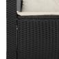 Preview: Gartensofa mit Kissen 3-Sitzer Schwarz Poly Rattan