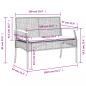 Preview: Gartenbank mit Kissen Schwarz Poly Rattan Akazienholz