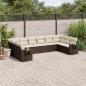 Preview: ARDEBO.de - 10-tlg. Garten-Sofagarnitur mit Kissen Braun Poly Rattan