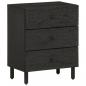 Preview: ARDEBO.de - Nachttisch Schwarz 50x33x60 cm Massivholz Mango