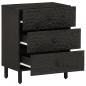 Preview: Nachttisch Schwarz 50x33x60 cm Massivholz Mango