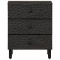 Preview: Nachttisch Schwarz 50x33x60 cm Massivholz Mango