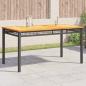 Preview: ARDEBO.de - Gartentisch Schwarz 140x80x75 cm Poly Rattan Akazienholz