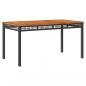 Preview: Gartentisch Schwarz 140x80x75 cm Poly Rattan Akazienholz