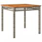 Preview: Gartentisch Grau 80x80x75 cm Poly Rattan Akazienholz