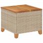 Preview: Gartentisch Beige 45x45x37 cm Poly Rattan Akazienholz