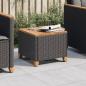 Preview: ARDEBO.de - Gartentisch Schwarz 45x45x37 cm Poly Rattan Akazienholz