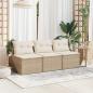 Preview: ARDEBO.de - Gartensofas ohne Armlehnen mit Kissen 2 Stk. Beige Poly Rattan