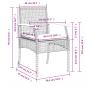 Preview: Gartenstühle mit Kissen 2 Stk. Grau Poly Rattan Akazienholz