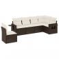 Preview: 6-tlg. Garten-Sofagarnitur mit Kissen Braun Poly Rattan