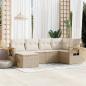 Preview: ARDEBO.de - 6-tlg. Garten-Sofagarnitur mit Kissen Beige Poly Rattan