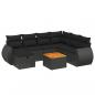 Preview: 8-tlg. Garten-Sofagarnitur mit Kissen Schwarz Poly Rattan