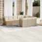 Preview: ARDEBO.de - 11-tlg. Garten-Sofagarnitur mit Kissen Beige Poly Rattan