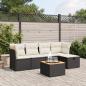 Preview: ARDEBO.de - 6-tlg. Garten-Sofagarnitur mit Kissen Schwarz Poly Rattan