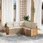 Preview: ARDEBO.de - 5-tlg. Garten-Sofagarnitur mit Kissen Beige Poly Rattan