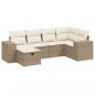 Preview: 6-tlg. Garten-Sofagarnitur mit Kissen Beige Poly Rattan