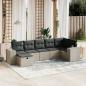 Preview: ARDEBO.de - 7-tlg. Garten-Sofagarnitur mit Kissen Grau Poly Rattan