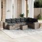 Preview: ARDEBO.de - 9-tlg. Garten-Sofagarnitur mit Kissen Grau Poly Rattan