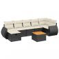 Preview: 8-tlg. Garten-Sofagarnitur mit Kissen Schwarz Poly Rattan